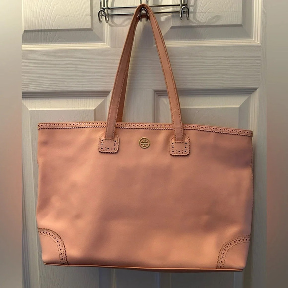 ! TORY BURCH Robinson Spectator EW SAFFIANO PINK  Leather Tote - Picture 1 of 8